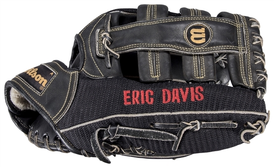 1987 Eric Davis Game Used Wilson ED12 Fielders Glove (Riddoch LOA & PSA/DNA)